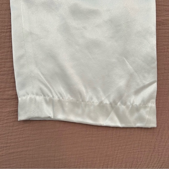 NWT Ieena Mac Duggal White Puff Sleeve Front Twist Deep V Jumpsuit, size 8 - Picture 8 of 11